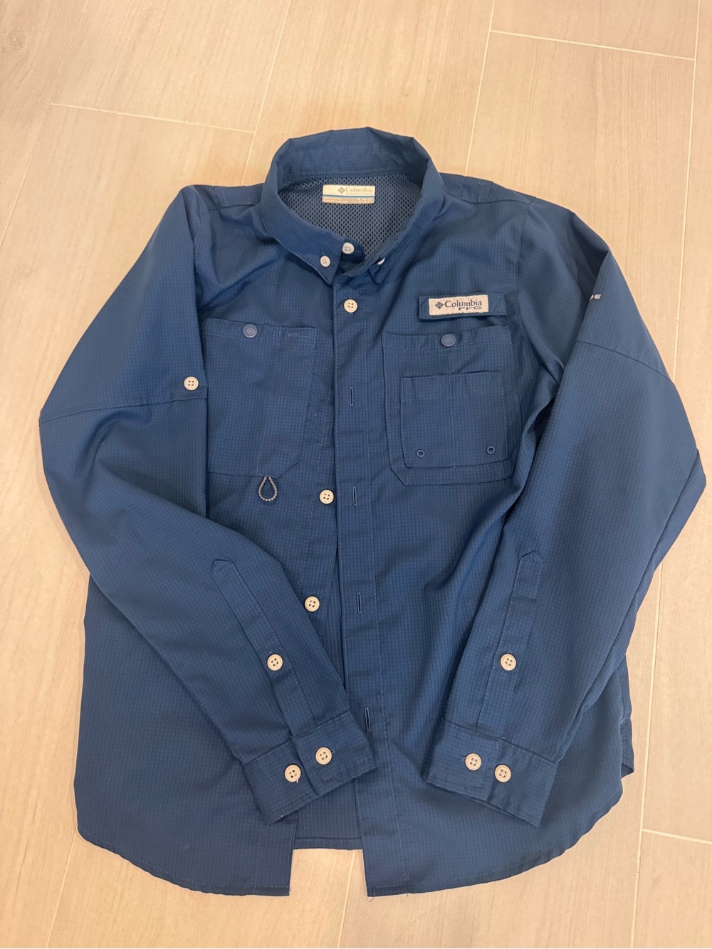 Columbia boys Navy Blue Lightweight Button-Front Shirt Jacket